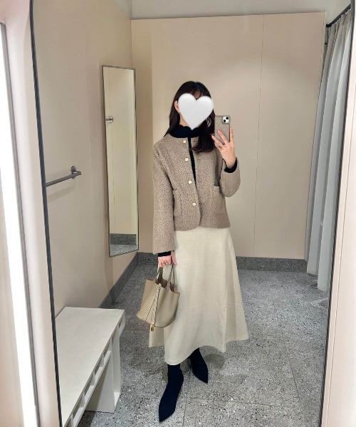 La-gemme(ラジェム)の「ウールライク ノーカラージャケット(ノーカラージャケット・レディース・ブラック/アイボリー/ブラウン・フリー)」の21枚目の写真