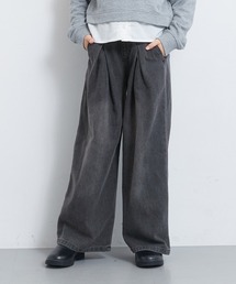 【WEB限定セール】キッズ ヴィンテージ風タックワイドデニム