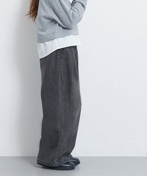 coca（coca）（コカ）の「【WEB限定セール】キッズ ヴィンテージ風タックワイドデニム（デニムパンツ・キッズ・ブラック/ライトブルー・130/140/120/150）」の11枚目の写真