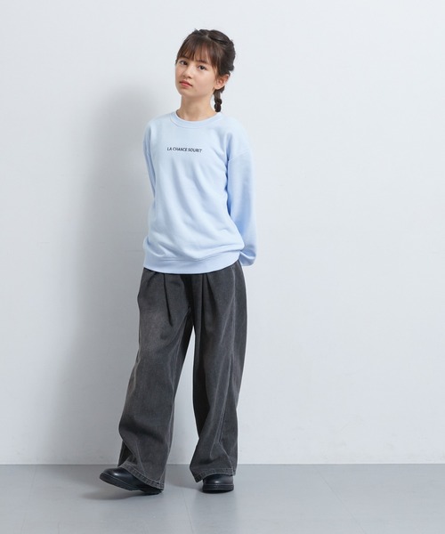 coca（coca）（コカ）の「【WEB限定セール】キッズ ヴィンテージ風タックワイドデニム（デニムパンツ・キッズ・ブラック/ライトブルー・130/140/120/150）」の8枚目の写真