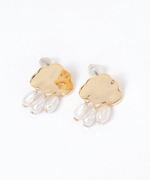 niko and...(ニコアンド)の「雲パール調コンビピアス(ピアス(両耳用)・レディース・グレー/イエロー・0)」の1枚目の写真