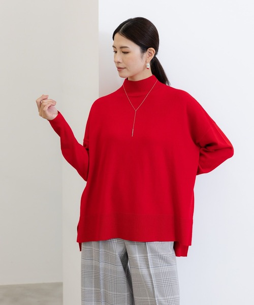 Elura（エルーラ）の「毛玉しらずタートルニット/133700（ニット/セーター・レディース・ネイビー/レッド/ダークネイビー・LARGE/MEDIUM）」の3枚目の写真