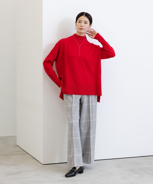 Elura（エルーラ）の「毛玉しらずタートルニット/133700（ニット/セーター・レディース・ネイビー/レッド/ダークネイビー・LARGE/MEDIUM）」の6枚目の写真