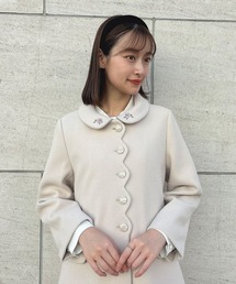F i.n.t | ローズ刺繍衿スカラップコート(その他アウター)