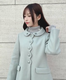 ローズ刺繍衿スカラップコート/fint