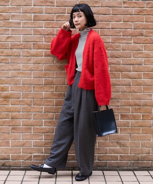 セール】シャギー カラーニットカーディガン（カーディガン/ボレロ