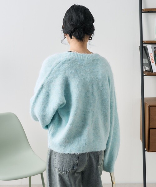 FREAK'S STORE（フリークスストア）の「シャギー カラーニットカーディガン（カーディガン/ボレロ・レディース・ホワイト/サックスブルー/レッド・ﾌﾘ-）」の13枚目の写真