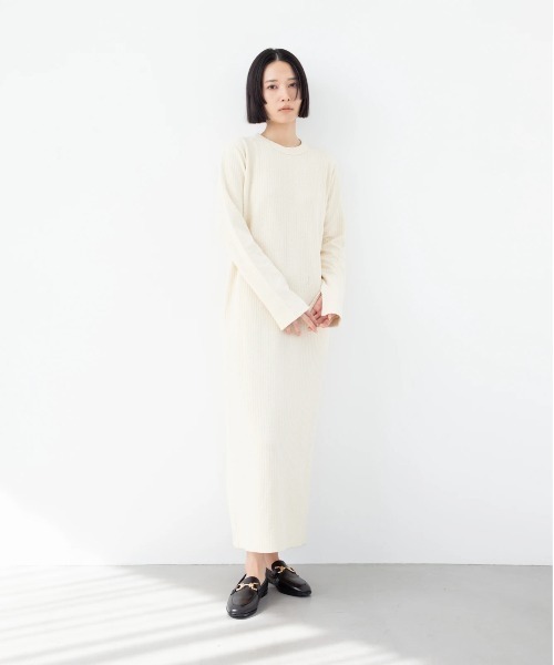oblekt（オブレクト）の「OBLEKT×aluna/NagisaNagaya ワッフルジャージーロングスリーブドレス（ワンピース・レディース・ホワイト/ブラック・FREE）」の12枚目の写真