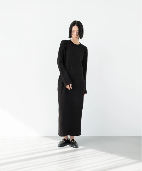 oblekt（オブレクト）の「OBLEKT×aluna/NagisaNagaya ワッフルジャージーロングスリーブドレス（ワンピース・レディース・ホワイト/ブラック・FREE）」の21枚目の写真