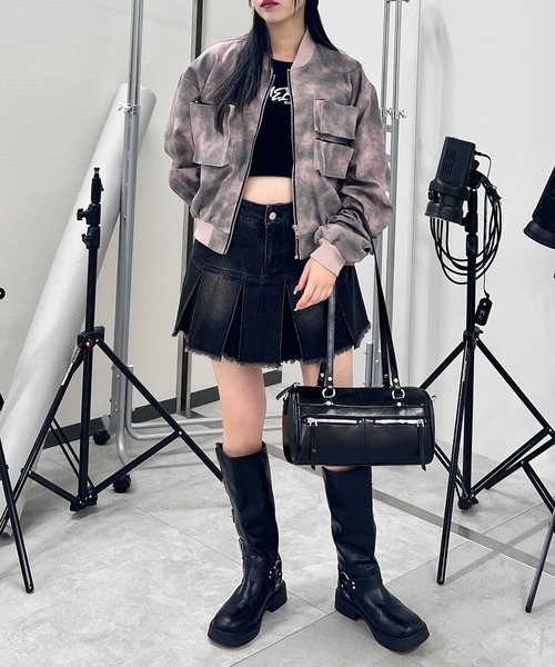 Figments（フィグメンツ）の「ダーティーマルチポケットブルゾン（ブルゾン・レディース・ピンク/オフホワイト・FREE）」の6枚目の写真