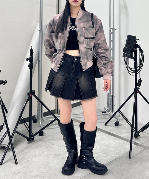 Figments（フィグメンツ）の「ダーティーマルチポケットブルゾン（ブルゾン・レディース・ピンク/オフホワイト・FREE）」の7枚目の写真