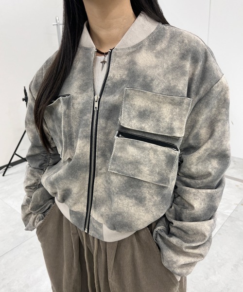 Figments（フィグメンツ）の「ダーティーマルチポケットブルゾン（ブルゾン・レディース・ピンク/オフホワイト・FREE）」の9枚目の写真