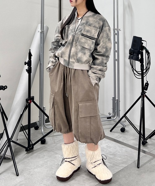 Figments（フィグメンツ）の「ダーティーマルチポケットブルゾン（ブルゾン・レディース・ピンク/オフホワイト・FREE）」の11枚目の写真