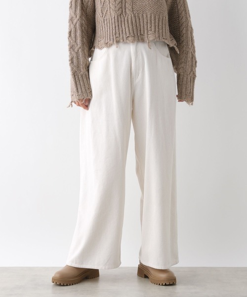 LEPSIM（レプシィム）の「カラーワイドコーデュロイパンツ　241948（その他パンツ・レディース・オフホワイト/ピンク・FREE）」の3枚目の写真