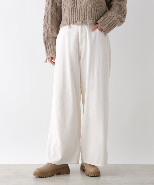LEPSIM（レプシィム）の「カラーワイドコーデュロイパンツ　241948（その他パンツ・レディース・オフホワイト/ピンク・FREE）」の4枚目の写真