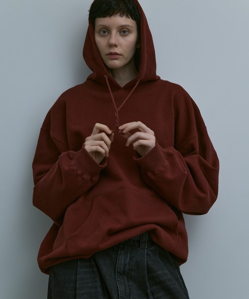 remer（リメール）の「loose basic oversize hoodie / ルーズベーシックオーバーサイズパーカー（パーカー・メンズ・グレー/ブラック/テラコッタ/ブルー/チャコールグレー/ダークグリーン/オレンジ・SMALL/X-SMALL/LARGE/MEDIUM）」の21枚目の写真