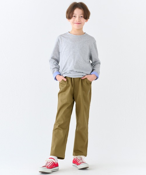 KRIFF MAYER Kid's Collection（クリフメイヤーキッズコレクション）の「綿ストレッチ マイニチ ゆったり8分丈クロップド（チノパンツ・キッズ・カーキ/キャメル/ブラック/ベージュ/ネイビー・130/120/170/160/150/140）」の17枚目の写真