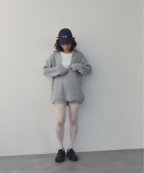 DRWCYS（ドロシーズ）の「スキッパーニットセットアップ（セットアップ・レディース・グレー/チャコールグレー・FREE）」の7枚目の写真