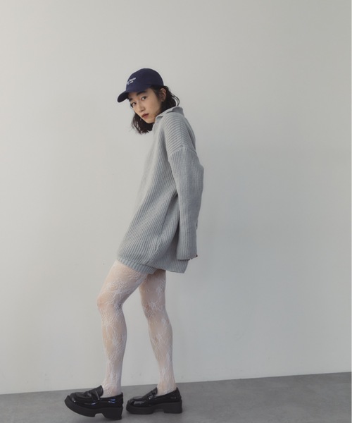 DRWCYS（ドロシーズ）の「スキッパーニットセットアップ（セットアップ・レディース・グレー/チャコールグレー・FREE）」の4枚目の写真