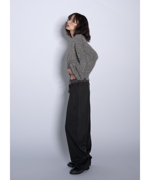 Adoon plain(アドーンプレーン)の「ウエストタグレイヤードパンツ/スラックス(スラックス・レディース・チャコールグレー/ブラック・MEDIUM/LARGE)」の8枚目の写真