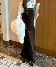 ベロアキャミワンピース