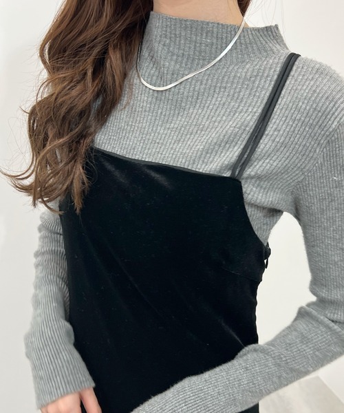 Futier land（フューティアランド）の「ベロアキャミワンピース（ワンピース・レディース・ブラック/ブラウン/グレー・LARGE/MEDIUM）」の4枚目の写真