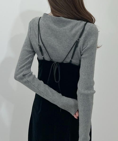 Futier land（フューティアランド）の「ベロアキャミワンピース（ワンピース・レディース・ブラック/ブラウン/グレー・LARGE/MEDIUM）」の5枚目の写真