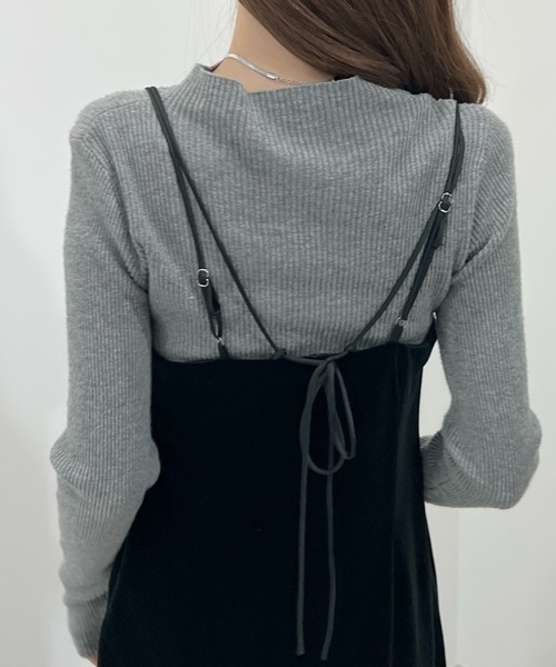 Futier land（フューティアランド）の「ベロアキャミワンピース（ワンピース・レディース・ブラック/ブラウン/グレー・LARGE/MEDIUM）」の6枚目の写真