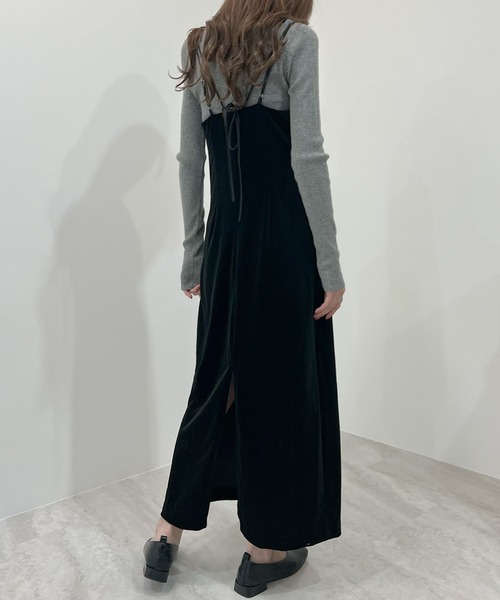 Futier land（フューティアランド）の「ベロアキャミワンピース（ワンピース・レディース・ブラック/ブラウン/グレー・LARGE/MEDIUM）」の7枚目の写真