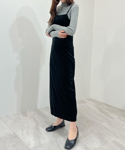 Futier land（フューティアランド）の「ベロアキャミワンピース（ワンピース・レディース・ブラック/ブラウン/グレー・LARGE/MEDIUM）」の9枚目の写真