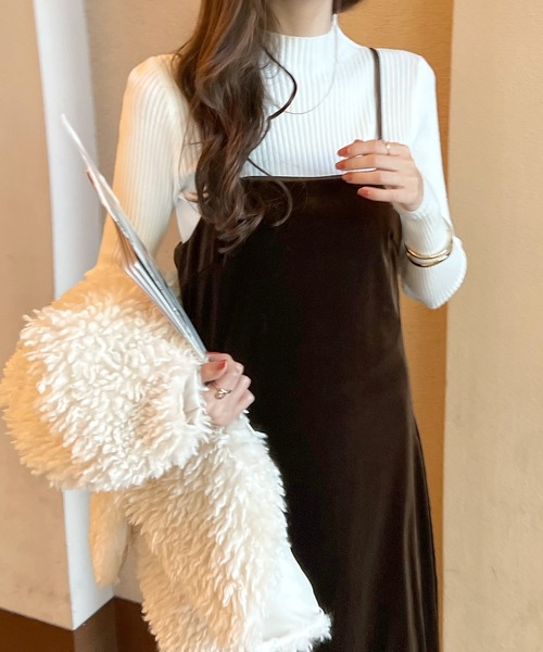 Futier land（フューティアランド）の「ベロアキャミワンピース（ワンピース・レディース・ブラック/ブラウン/グレー・LARGE/MEDIUM）」の15枚目の写真