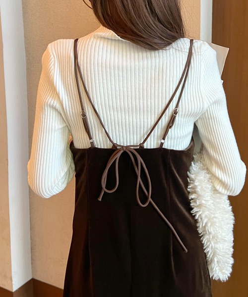 Futier land（フューティアランド）の「ベロアキャミワンピース（ワンピース・レディース・ブラック/ブラウン/グレー・LARGE/MEDIUM）」の18枚目の写真