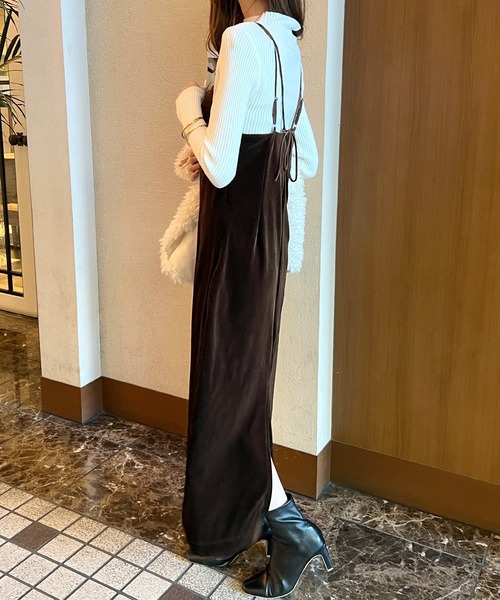 Futier land（フューティアランド）の「ベロアキャミワンピース（ワンピース・レディース・ブラック/ブラウン/グレー・LARGE/MEDIUM）」の19枚目の写真