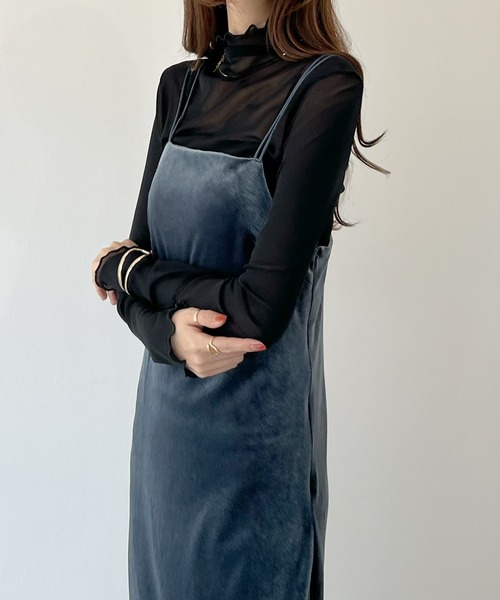 Futier land（フューティアランド）の「ベロアキャミワンピース（ワンピース・レディース・ブラック/ブラウン/グレー・LARGE/MEDIUM）」の21枚目の写真