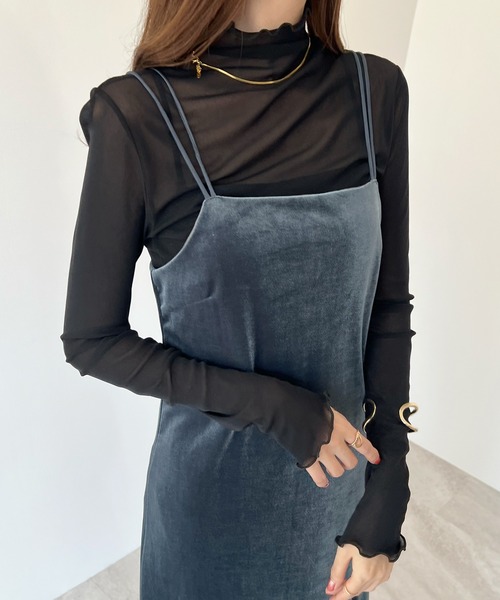 Futier land（フューティアランド）の「ベロアキャミワンピース（ワンピース・レディース・ブラック/ブラウン/グレー・LARGE/MEDIUM）」の22枚目の写真
