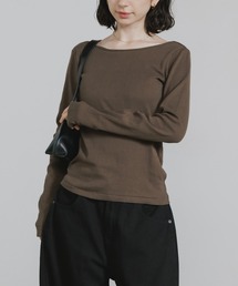 MILLER | R.P.miller/ミラー Cup L/S Tee カップ付き 長袖 バックオープン ロンT Uネック 2026新作 再入荷 秋服 2026年秋冬(Tシャツ/カットソー)