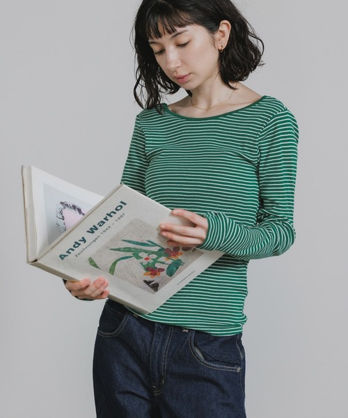 MILLER(ミラー)の「R.P.miller/ミラー Cup L/S Tee カップ付き 長袖 バックオープン ロンT Uネック 2026新作 再入荷 夏服(Tシャツ/カットソー・レディース・オフホワイト/ブラウン/グリーン/ホワイト/オリーブ/ブラウン系その他/ブラック/アイボリー/レッド系その他/グリーン系その他・FREE)」の9枚目の写真