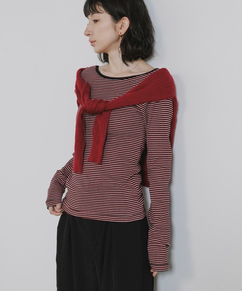 MILLER(ミラー)の「R.P.miller/ミラー Cup L/S Tee カップ付き 長袖 バックオープン ロンT Uネック 2026新作 再入荷 夏服(Tシャツ/カットソー・レディース・オフホワイト/ブラウン/グリーン/ホワイト/オリーブ/ブラウン系その他/ブラック/アイボリー/レッド系その他/グリーン系その他・FREE)」の10枚目の写真