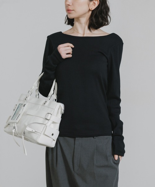 MILLER(ミラー)の「R.P.miller/ミラー Cup L/S Tee カップ付き 長袖 バックオープン ロンT Uネック 2026新作 再入荷 夏服(Tシャツ/カットソー・レディース・オフホワイト/ブラウン/グリーン/ホワイト/オリーブ/ブラウン系その他/ブラック/アイボリー/レッド系その他/グリーン系その他・FREE)」の5枚目の写真