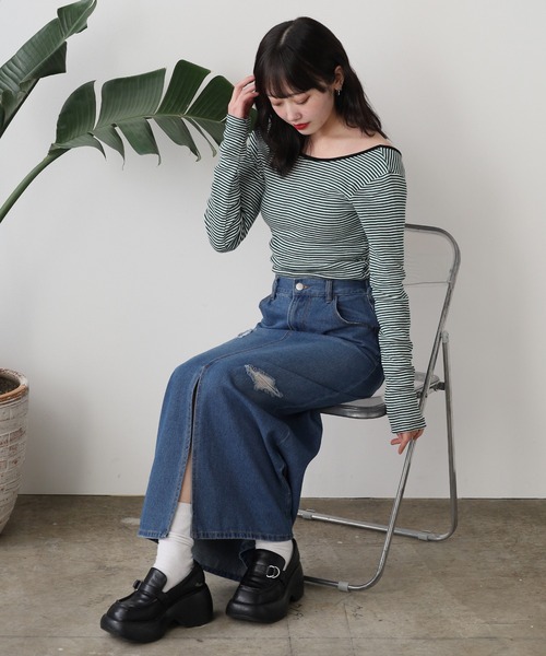 MILLER(ミラー)の「R.P.miller/ミラー Cup L/S Tee カップ付き 長袖 バックオープン ロンT Uネック 2026新作 再入荷 夏服(Tシャツ/カットソー・レディース・オフホワイト/ブラウン/グリーン/ホワイト/オリーブ/ブラウン系その他/ブラック/アイボリー/レッド系その他/グリーン系その他・FREE)」の18枚目の写真