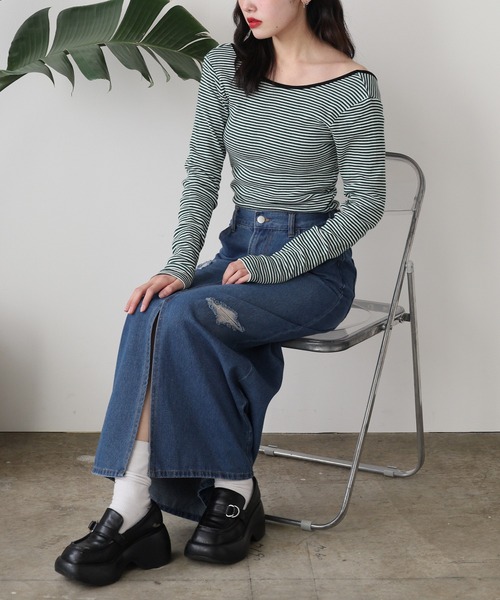MILLER(ミラー)の「R.P.miller/ミラー Cup L/S Tee カップ付き 長袖 バックオープン ロンT Uネック 2026新作 再入荷 夏服(Tシャツ/カットソー・レディース・オフホワイト/ブラウン/グリーン/ホワイト/オリーブ/ブラウン系その他/ブラック/アイボリー/レッド系その他/グリーン系その他・FREE)」の17枚目の写真