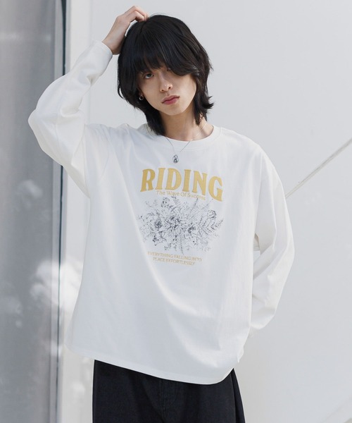 Anui（アニュイ）の「【UNISEX】フラワーロックロンＴ（Tシャツ/カットソー・レディース・オフホワイト/ライトイエロー・MEDIUM）」の2枚目の写真