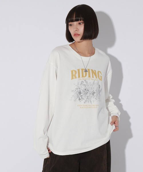 Anui（アニュイ）の「【UNISEX】フラワーロックロンＴ（Tシャツ/カットソー・レディース・オフホワイト/ライトイエロー・MEDIUM）」の22枚目の写真