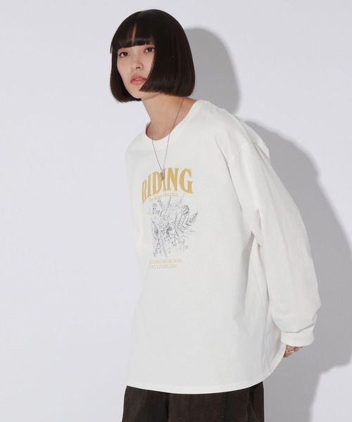 Anui（アニュイ）の「【UNISEX】フラワーロックロンＴ（Tシャツ/カットソー・レディース・オフホワイト/ライトイエロー・MEDIUM）」の21枚目の写真