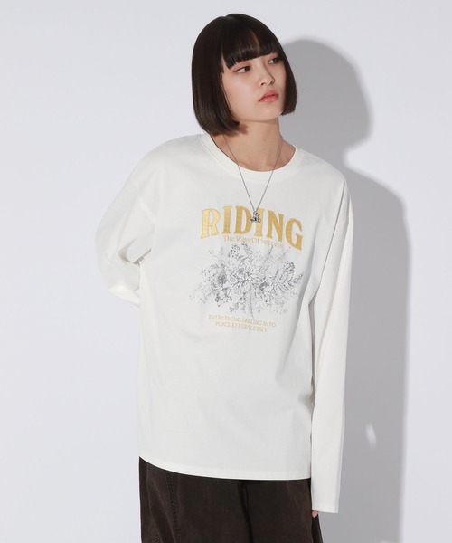 Anui（アニュイ）の「【UNISEX】フラワーロックロンＴ（Tシャツ/カットソー・レディース・オフホワイト/ライトイエロー・MEDIUM）」の20枚目の写真