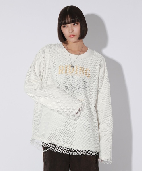 Anui（アニュイ）の「【UNISEX】フラワーロックロンＴ（Tシャツ/カットソー・レディース・オフホワイト/ライトイエロー・MEDIUM）」の19枚目の写真