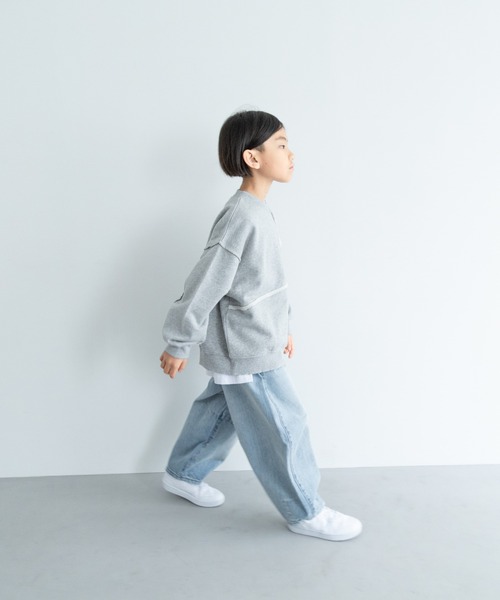 LOWRYS FARM（ローリーズファーム）の「リメイクウラケプルオーバー　305284（スウェット・キッズ・グレー/アイボリー/ブラック・110cm/120cm/130cm/140cm/150cm）」の10枚目の写真