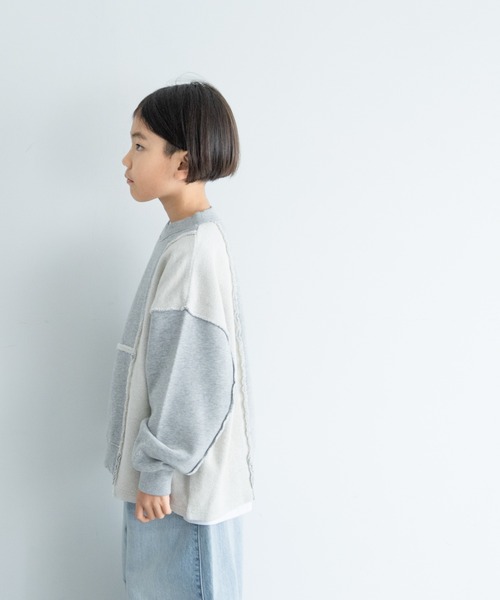 LOWRYS FARM（ローリーズファーム）の「リメイクウラケプルオーバー　305284（スウェット・キッズ・グレー/アイボリー/ブラック・110cm/120cm/130cm/140cm/150cm）」の12枚目の写真