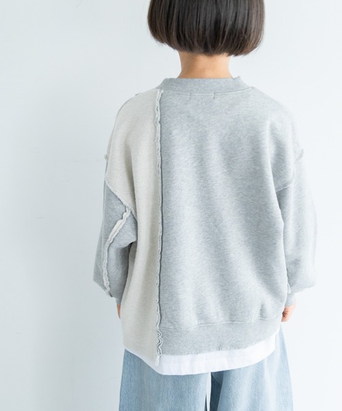 LOWRYS FARM（ローリーズファーム）の「リメイクウラケプルオーバー　305284（スウェット・キッズ・グレー/アイボリー/ブラック・110cm/120cm/130cm/140cm/150cm）」の13枚目の写真
