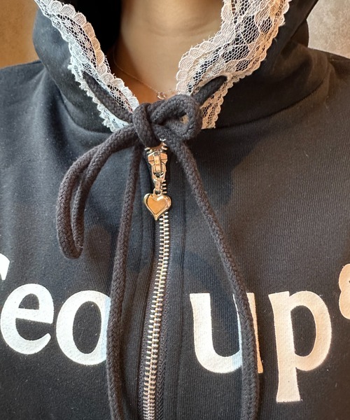 nemne store（ネンネストア）の「【seoup】レースジップフーディ（パーカー・レディース・オフホワイト/杢グレー/ブラック・MEDIUM/SMALL）」の12枚目の写真